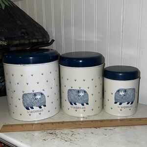 1984 Taylor & Ng L’agneau metal kitchen canister set